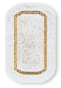 Коврик для ванной Жасмин с декором люрекс золотой/серебряный