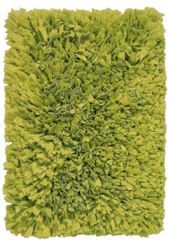 Пушистый коврик для ванной зелёный 60х55