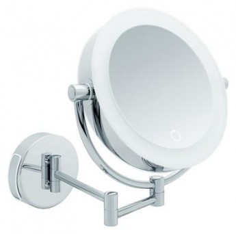 Зеркало косметическое настенное с подсветкой и увеличением 5х10 двухстороннее аккумулятор