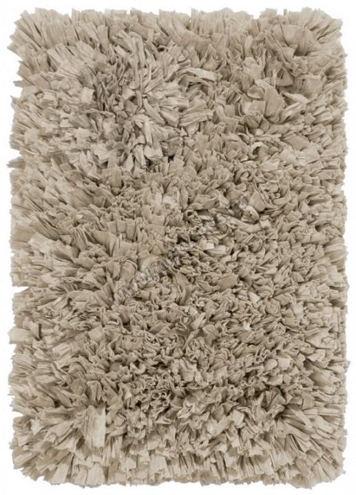 Пушистый коврик для ванной бежево-серый 90х60