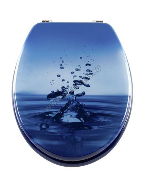 Blub синее сиденье для унитаза с крышкой фотодекор Вода