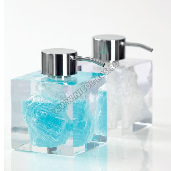 Дозатор для жидкого мыла прозрачный куб