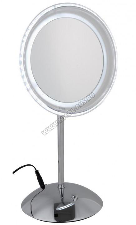Настольное косметическое зеркало с подсветкой LED от батареек и увеличением х5