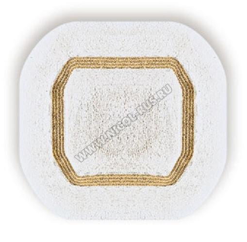 Белый коврик для ванной люрекс золото 60х60
