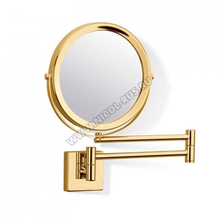 Зеркало косметическое золотое настенное двухстороннее c увеличением х1 и х3