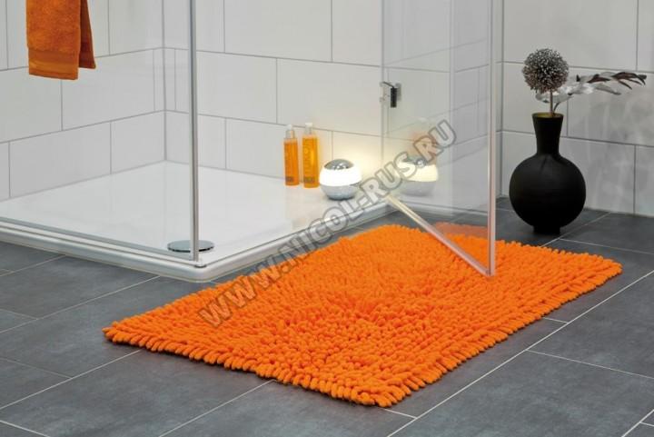 Коврик для ванной Оранжевый лохматый хлопковый 90х60