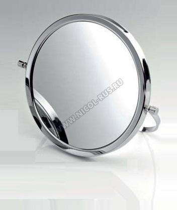Косметическое зеркало для ванной настольное с увеличением 1х1 и 1х4 двухстороннее