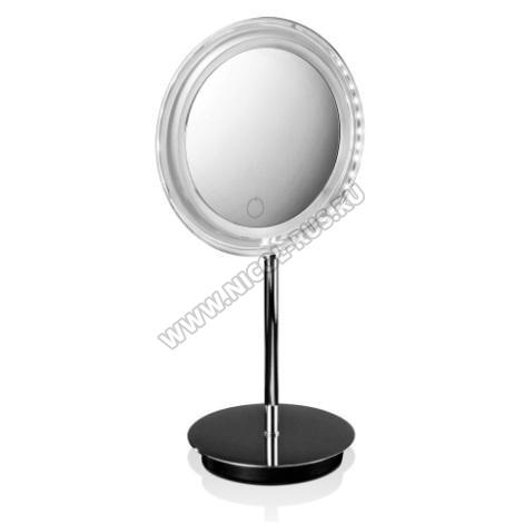 Зеркало для ванной косметическое с подсветкой Cosmetic настольное с увеличением 1х5 хром