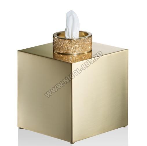 Салфетница квадратная декор золото матовое с кристаллами Swarovski®
