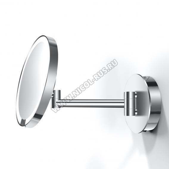 Just Look хром настенное косметическое зеркало с подсветкой LED и увеличением х5 с аккумуляторами