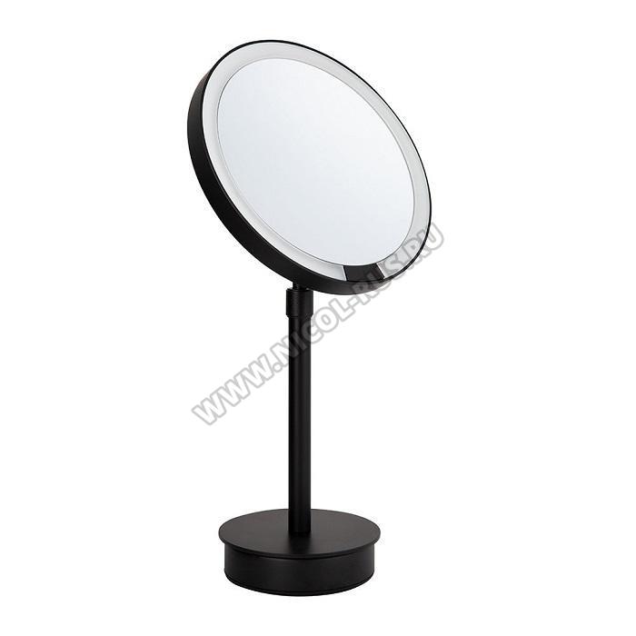 Just Look SR чёрное настольное косметическое зеркало с подсветкой LED и увеличением х5
