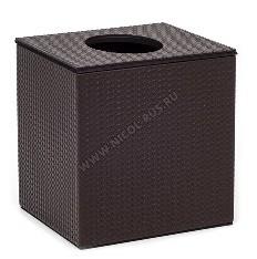 Салфетница кожаная куб коричневая