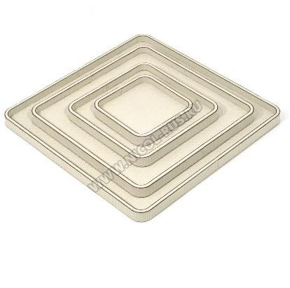 Square Tray Cream поднос лоток кожаный квадратный