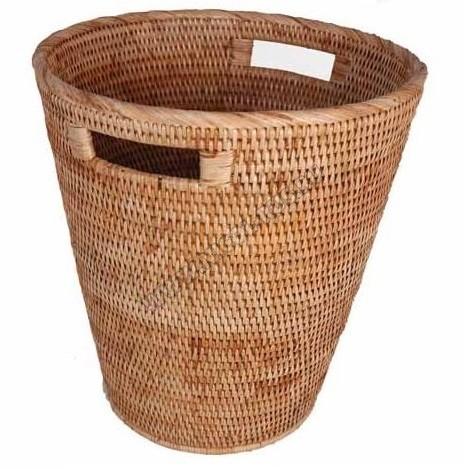 Плетёное ведро Медовое с ручками круглое