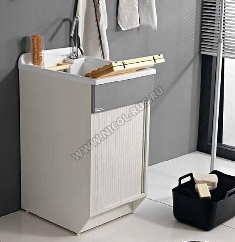 Colavene постирочная раковина для стирки глубокая с тумбой и сдвижной дверкой