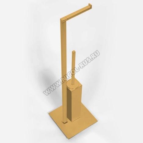 Colombo MiniQ стойка напольная с ёршиком и бумагодержателем золото матовое