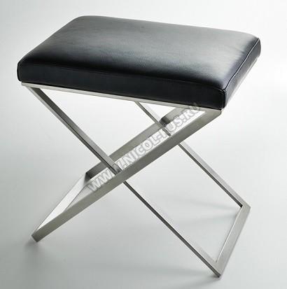 3SC Lino&Lone стул с сиденьем гладкая кожа чёрная никель сатинированный матовый