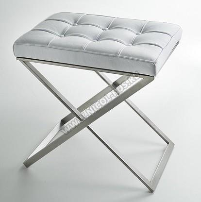 3SC Lino&Lone стул с сиденьем белая кожа со стежкой никель сатинированный матовый