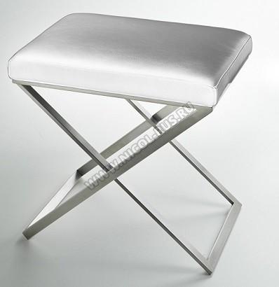 3SC Lino&Lone стул с сиденьем гладкая белая кожа никель сатинированный матовый