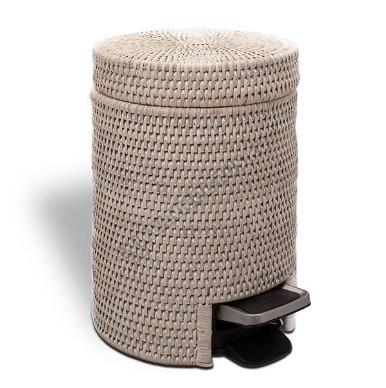 Decor Walther Basket ведро для мусора напольное с педалью плетёный ротанг светлый