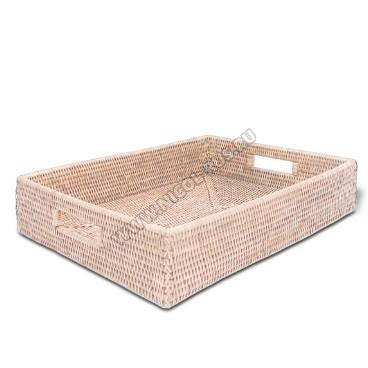 Decor Walther Basket TRAY лоток поднос плетёный ротанг светлый Rattan