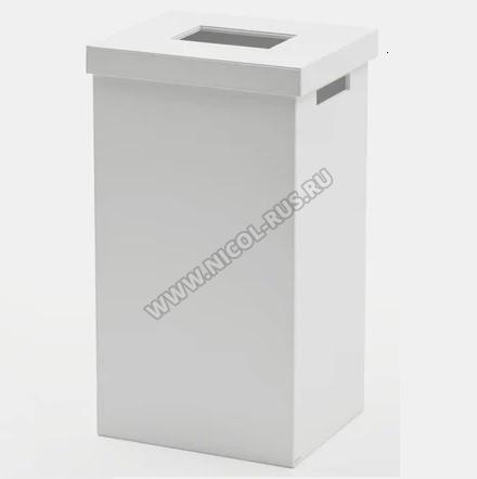 Decor Walther корзина универсальная кожаная с крышкой прямоугольная белая