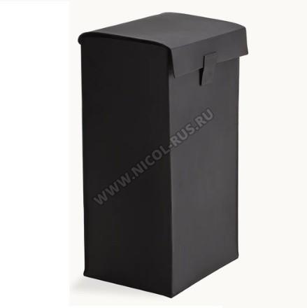 Decor Walther корзина для белья кожаная прямоугольная чёрно-коричневая