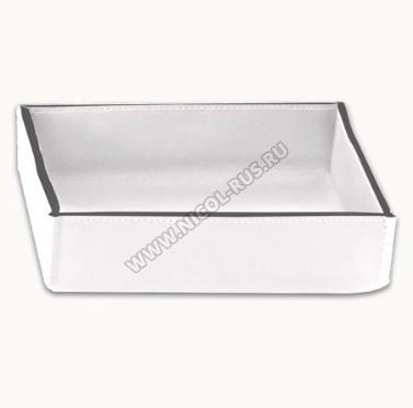 Decor Walther лоток кожаный белый квадратный