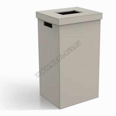 Decor Walther корзина универсальная кожаная с крышкой прямоугольная Taupe