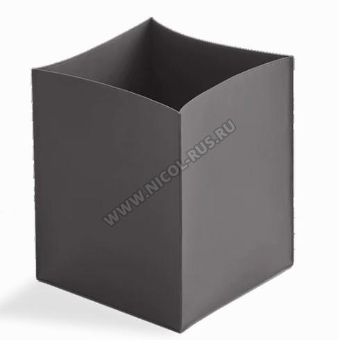 Decor Walther ведро кожаное квадратное дымчато серое без крышки