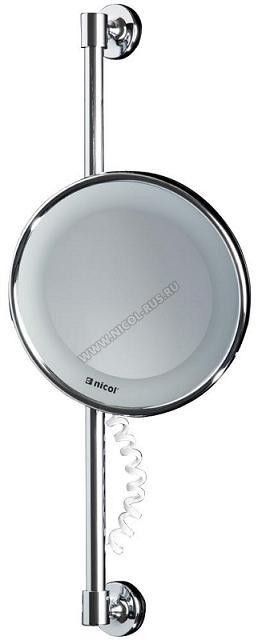 Lisa зеркало для ванной с LED подсветкой косметическое на штанге увеличение 5