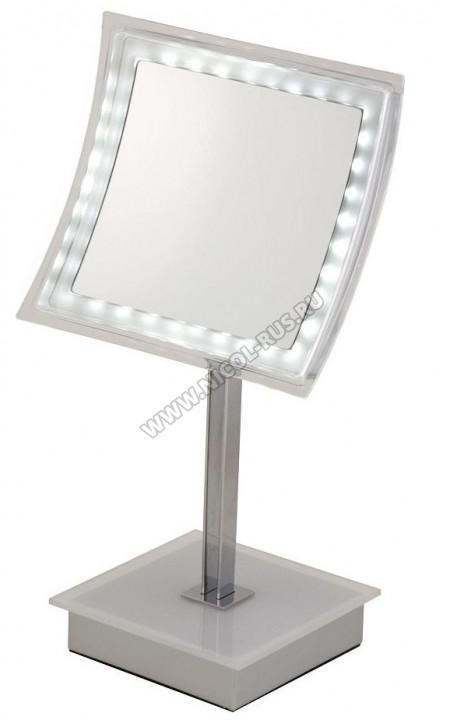 Зеркало косметическое с увеличением х5 и подсветкой LED настольное