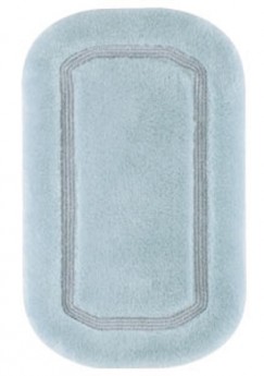 Коврик для ванной Голубой с декором люрекс серебряный 100х60