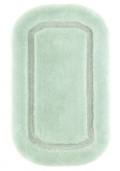 Коврик для ванной Светло-зелёный с декором люрекс золотой/серебряный