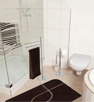 Коврик для ванной Mokka коричневый с декором