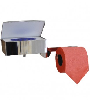 Контейнер для влажных салфеток моноблок с настенным бумагодержателем