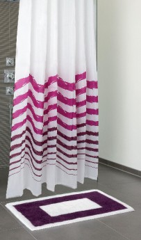 Текстильная шторка для ванны и душа magenta/lila 200х180