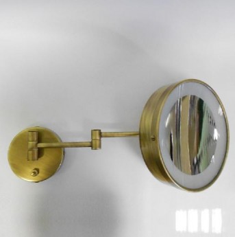 Зеркало косметическое настенное бронзовое с подсветкой LED и увеличением х2