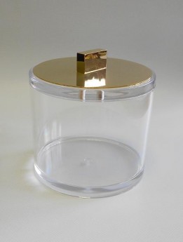 Контейнер для ватных дисков и шариков с крышкой золотой