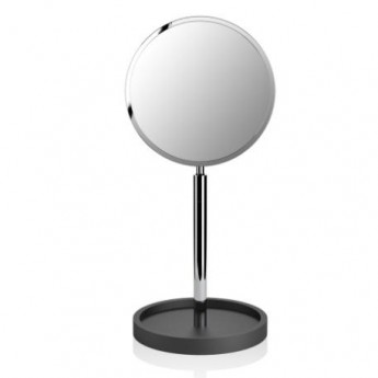 Настольное косметическое зеркало двухстороннее с увеличением 1х4 Stone чёрное