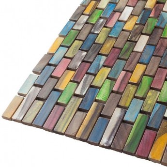Multicolor коврик для ванной комнаты тиковый деревянный