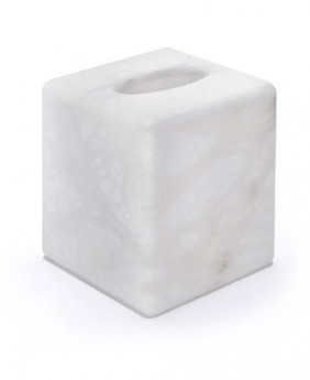 Аксессуары для ванной из натурального камня Алебастр Alabaster Tissuue Box салфетница квадратная со скруглёнными углами