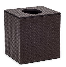 Салфетница кожаная куб коричневая