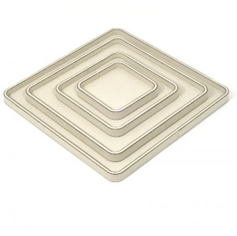 Square Tray Cream поднос лоток кожаный квадратный