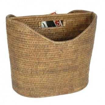 Плетёная газетница ротанг натуральный тёмный