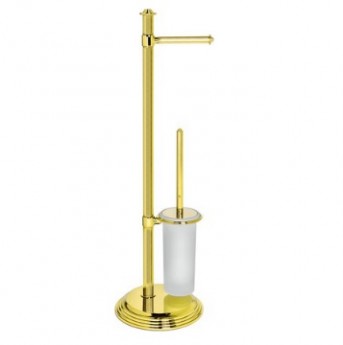 Colombo стойка с ёршиком и бумагодержателем PVD золото матовое стекло