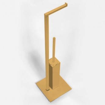 Colombo MiniQ стойка напольная с ёршиком и бумагодержателем золото матовое