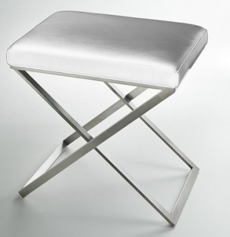 3SC Lino&Lone стул с сиденьем гладкая белая кожа никель сатинированный матовый