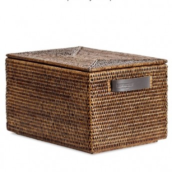 Decor Walther Basket коробка ёмкость универсальная для хранения с крышкой ротанг тёмный