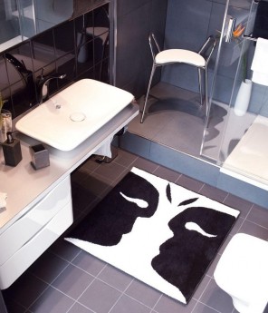 ART FACIE коврик для ванной чёрно-белый квадратный